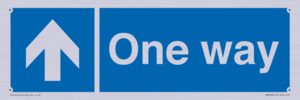 One way with up directional arrow